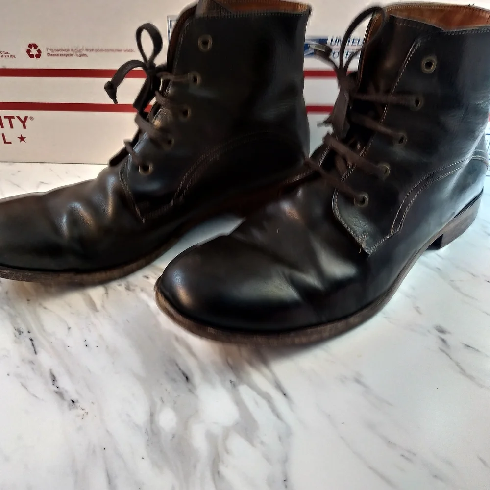 Elia Maurizi lace‎ up ankle boots brown sz 11 @A8